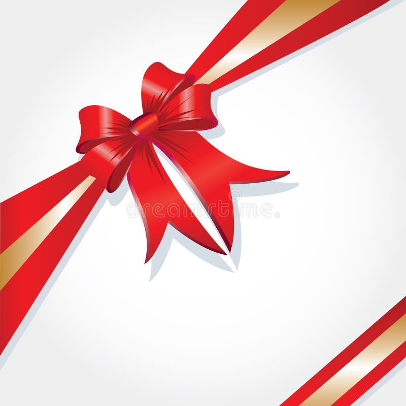 Christmas Present Box Ribbon Vector Image Stock Vector Illustration