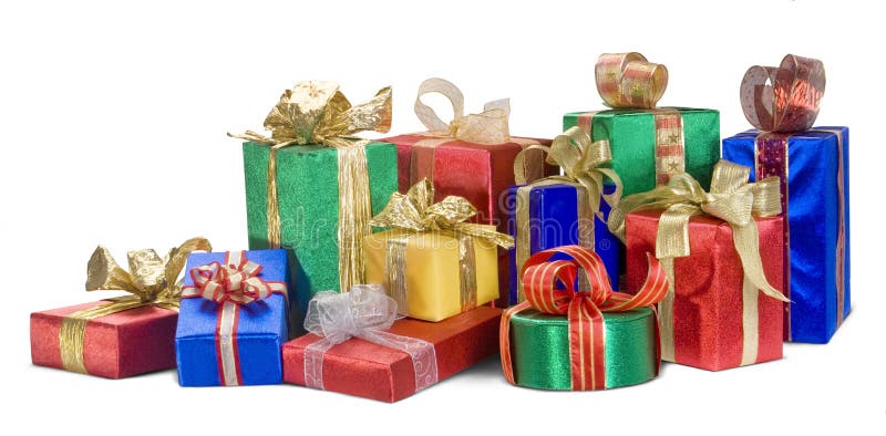 Christmas presents stock photo. Image of gift, golden - 3827888