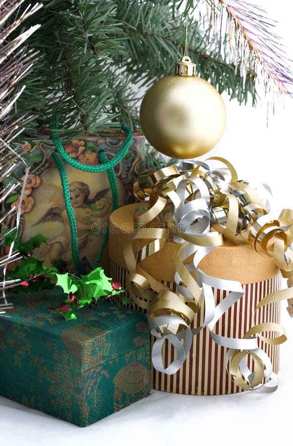 Christmas Presents Under Tree Stock Image Image of shaped, ribbon 315637