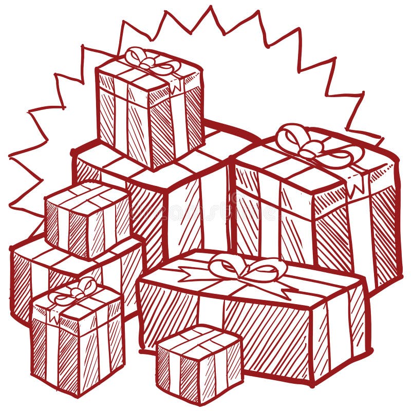 Christmas presents vector royalty free illustration