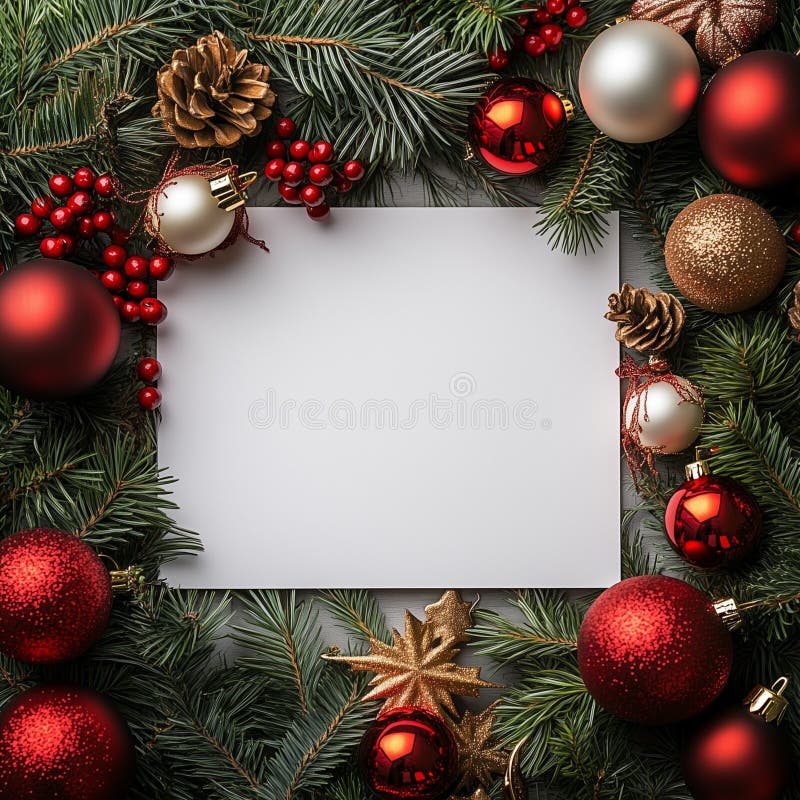 Christmas-ram med tomt utrymme för text-ai genererad vektor illustrationer