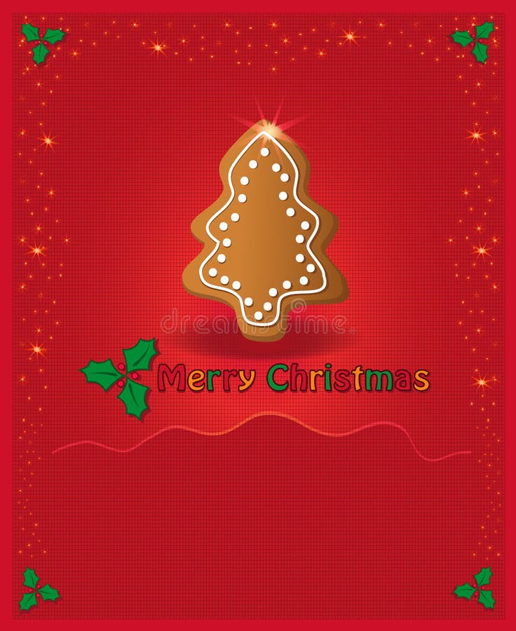 Christmas red congratulations card gingerbread