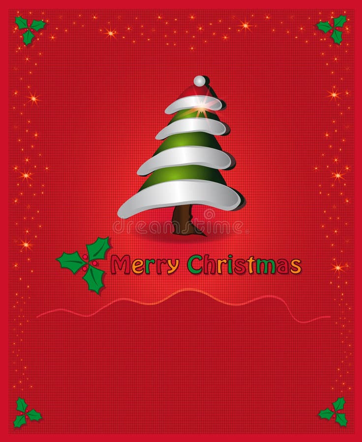 Christmas red congratulations card tree