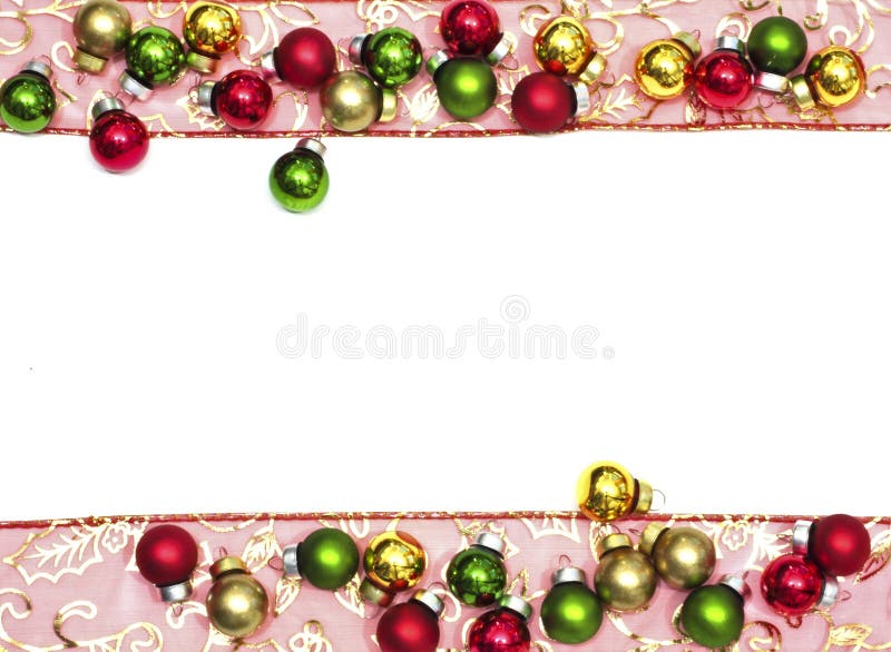 Christmas ribbon and christmas balls
