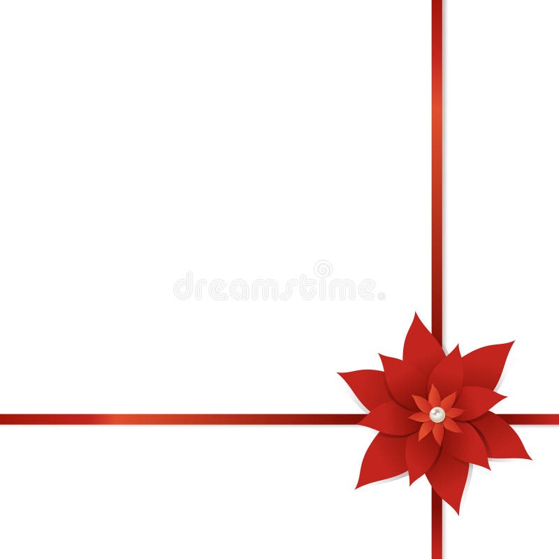 Christmas ribbon with poinsettia