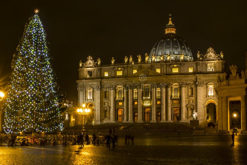 Christmas Tree in St.Peter Square in Vatican State (Rome) as every year arranged. Christmas Tree in St.Peter Square in Vatican State (Rome) as every year arranged