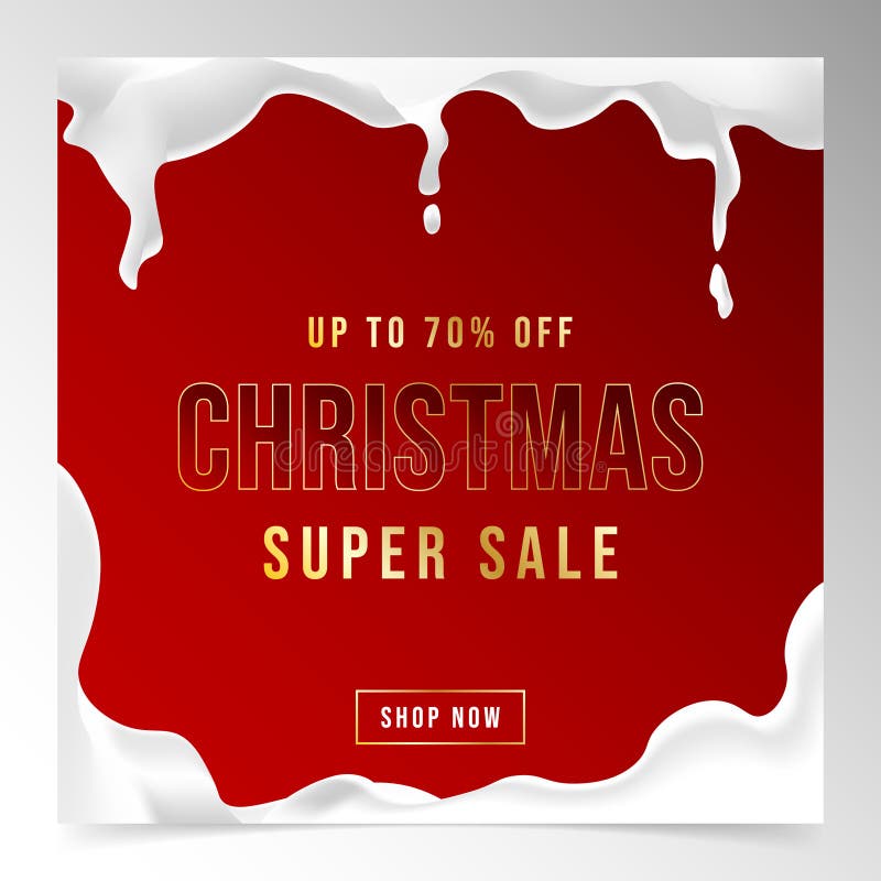 Christmas Sale Social Media Post Design Template Editable Vector Stock