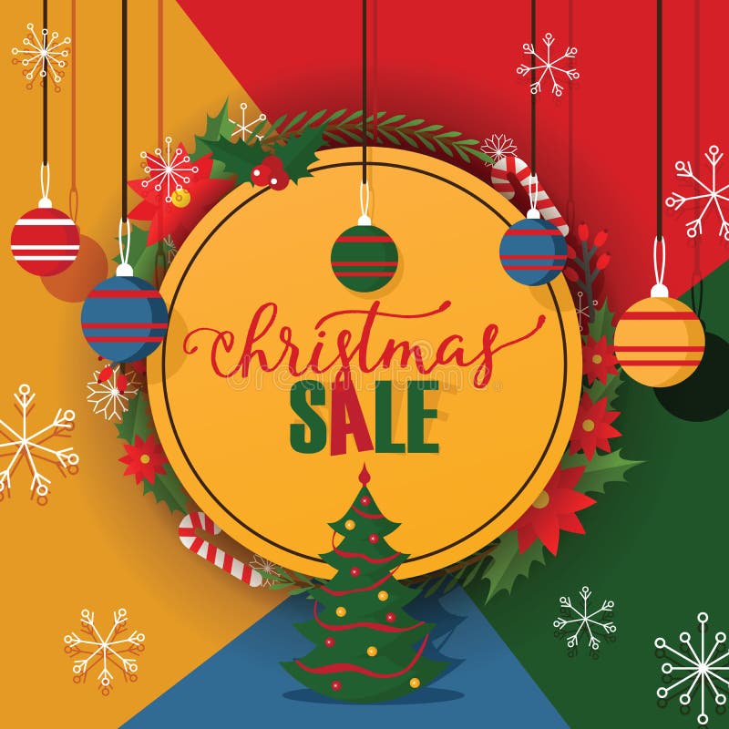 Christmas Sale vector merry xmas discount for winter shopping and new year offer in shops background retail market royalty free illustration Christmas Sale vector merry xmas discount for winter shopping and new year offer in shops background retail market royalty free illustration