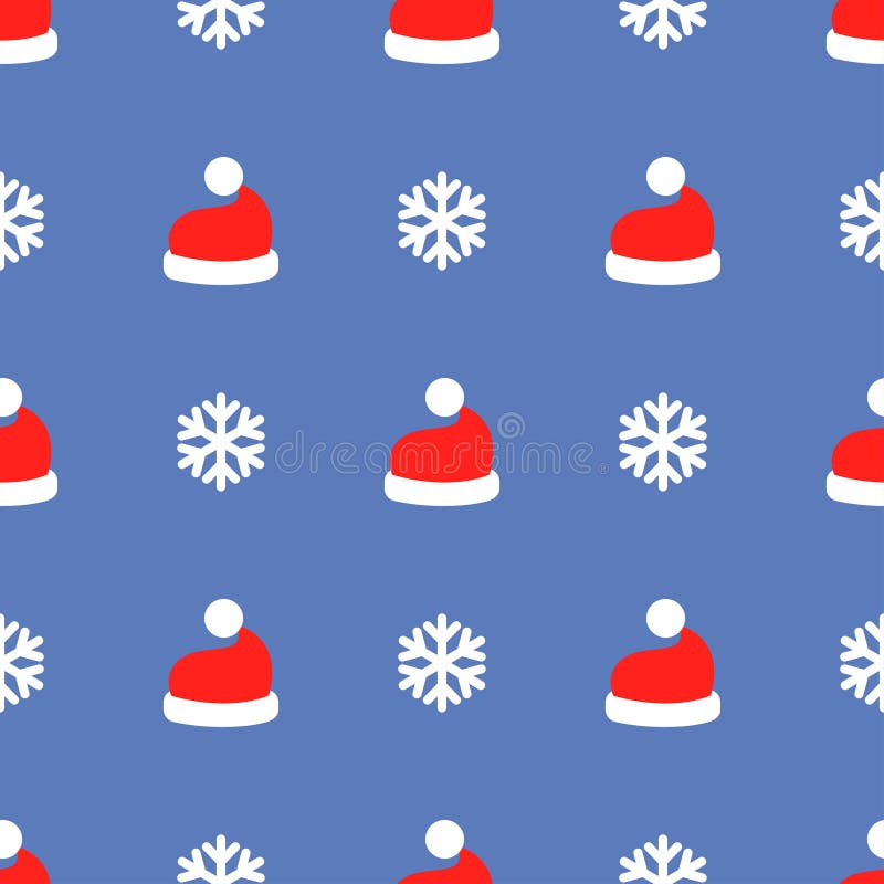 christmas-santa-claus-hat-art-seamless-pattern-stock-vector