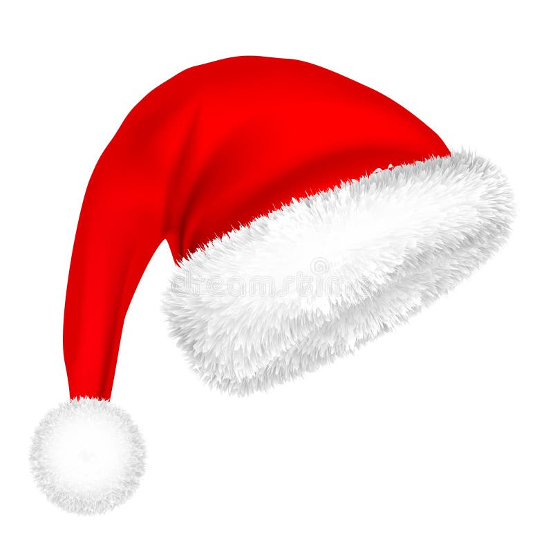 Christmas Santa Claus Hat With Fur. New Year. Winter Cap. Vector illustration. royalty free illustration Christmas Santa Claus Hat With Fur. New Year. Winter Cap. Vector illustration. royalty free illustration