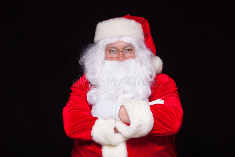 Christmas Santa Claus Is Suffering From Back Pain And Holds A Red Bag With  Gifts On His Back Isolated On White Background Stock Photo - Download Image  Now - iStock