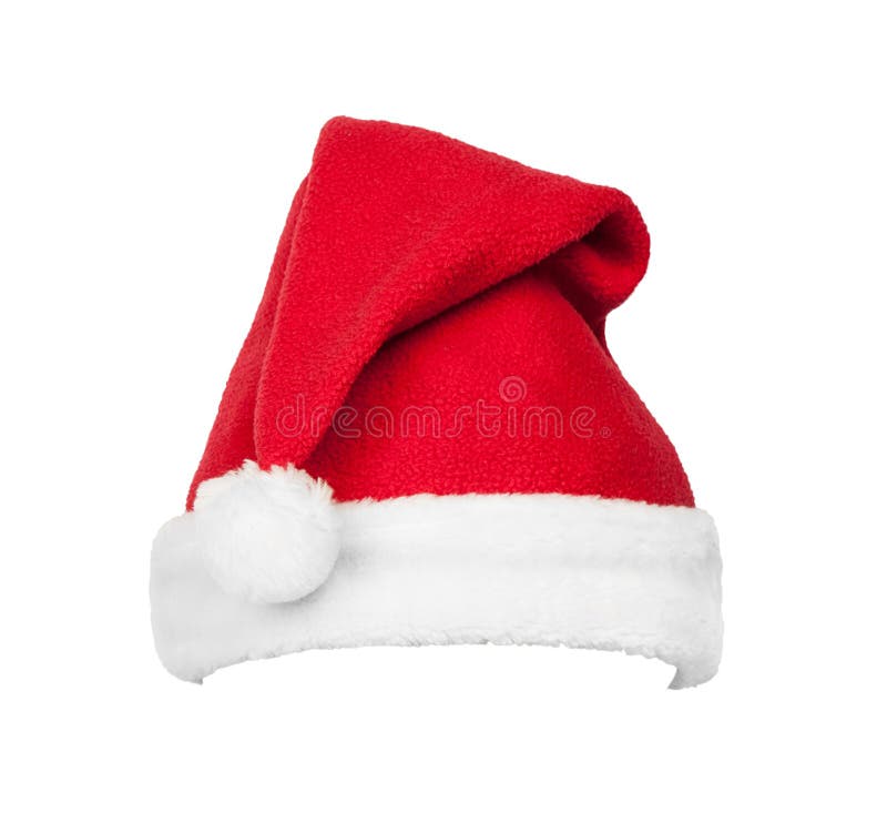 Christmas Santa red hat isolated on white royalty free stock image
