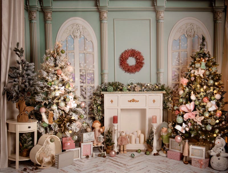 Christmas scene in elegant home