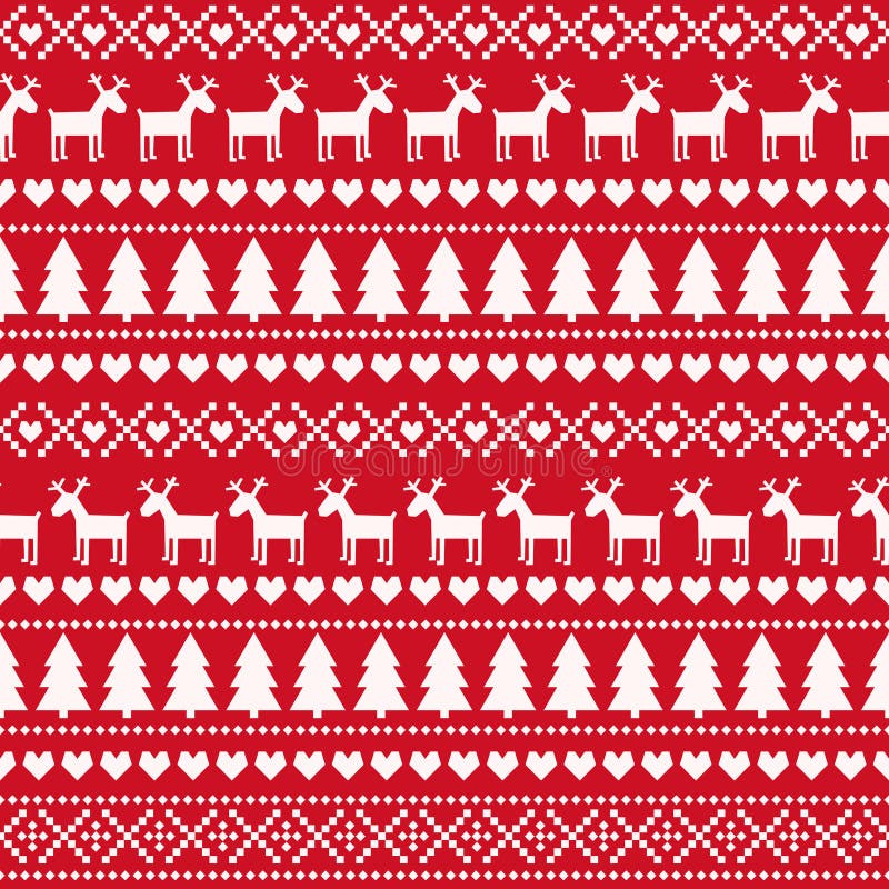 Christmas seamless pattern, card - Scandinavian sweater style. stock illustration Christmas seamless pattern, card - Scandinavian sweater style. stock illustration