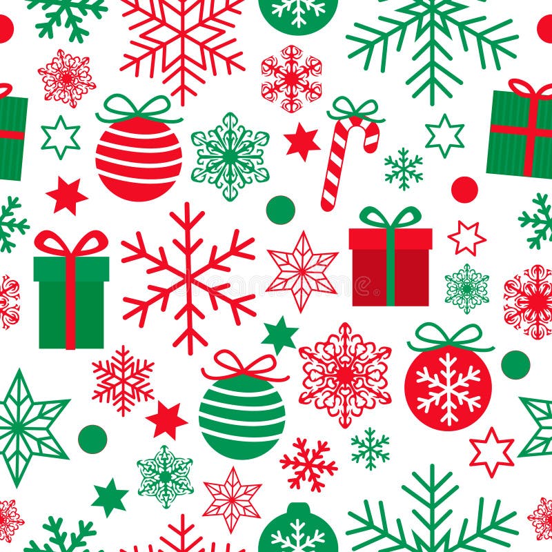 Seamless Christmas pattern. Red Christmas gifts and snowflakes on a green  background. Wrapping paper, craft paper Stock Vector Image & Art - Alamy