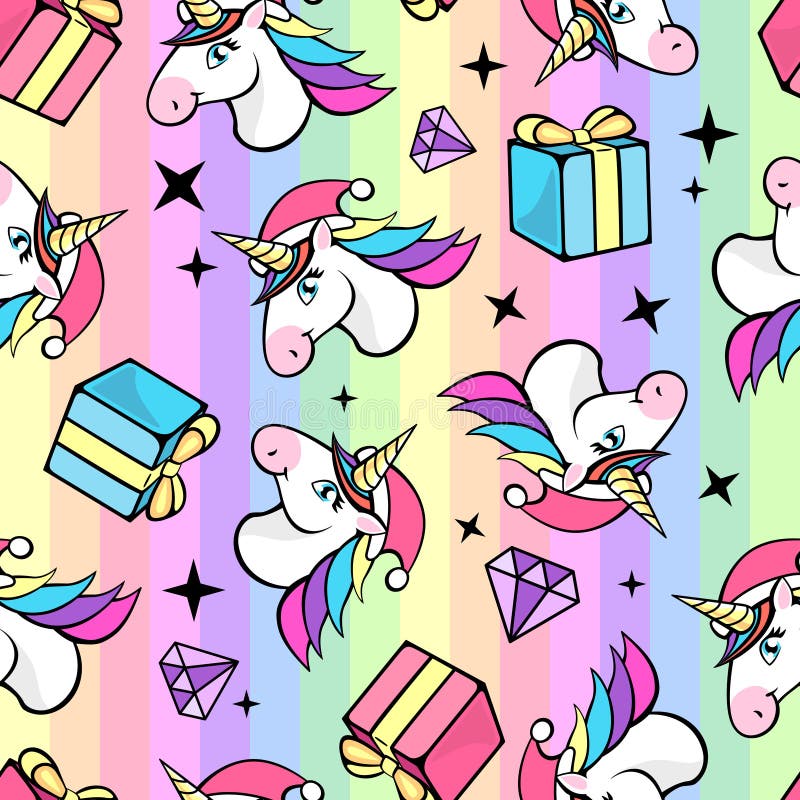 Bộ sưu tập Christmas unicorn background Phong cách độc đáo và đầy màu sắc