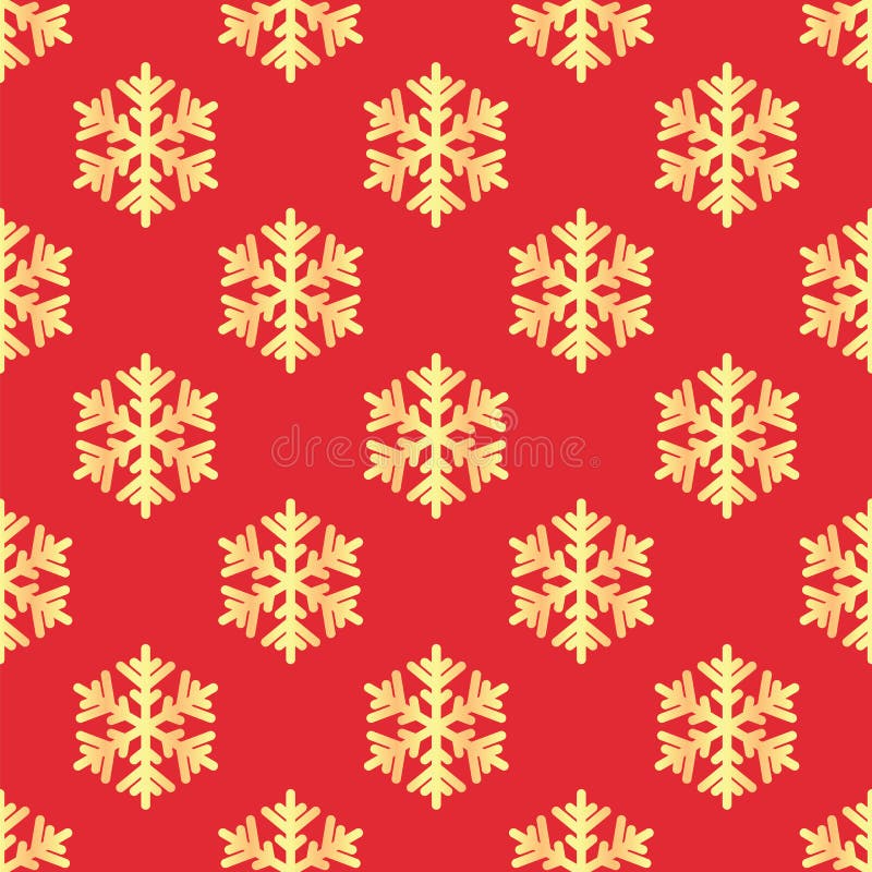 Christmas seamless pattern with gold snowflakes