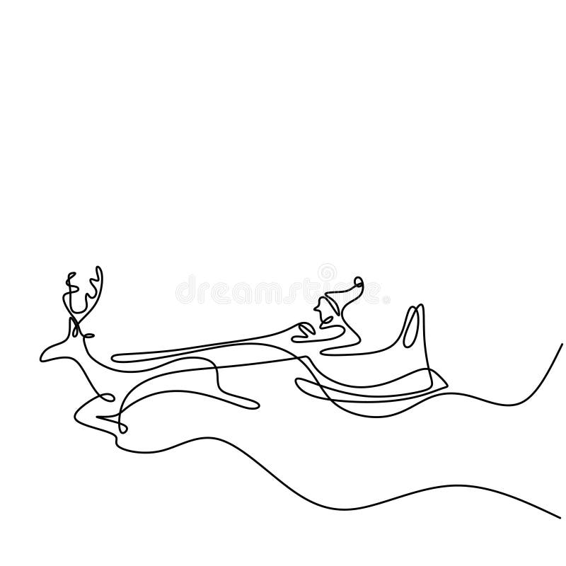 Outlined santa sleigh Royalty Free Vector Image