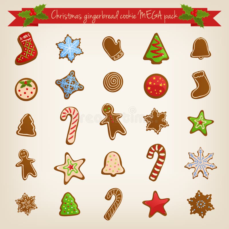 Christmas set of gingerbread cookies