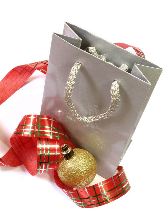 Christmas Shopping bag 1 stock image. Image of silver 1567267