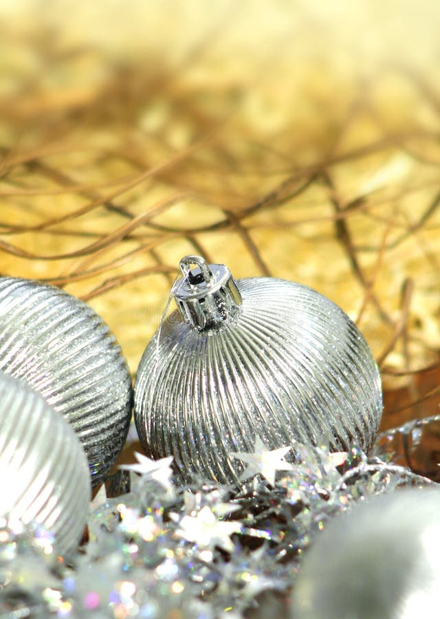 Satin Silver Christmas Balls Stock Image Image of christmas