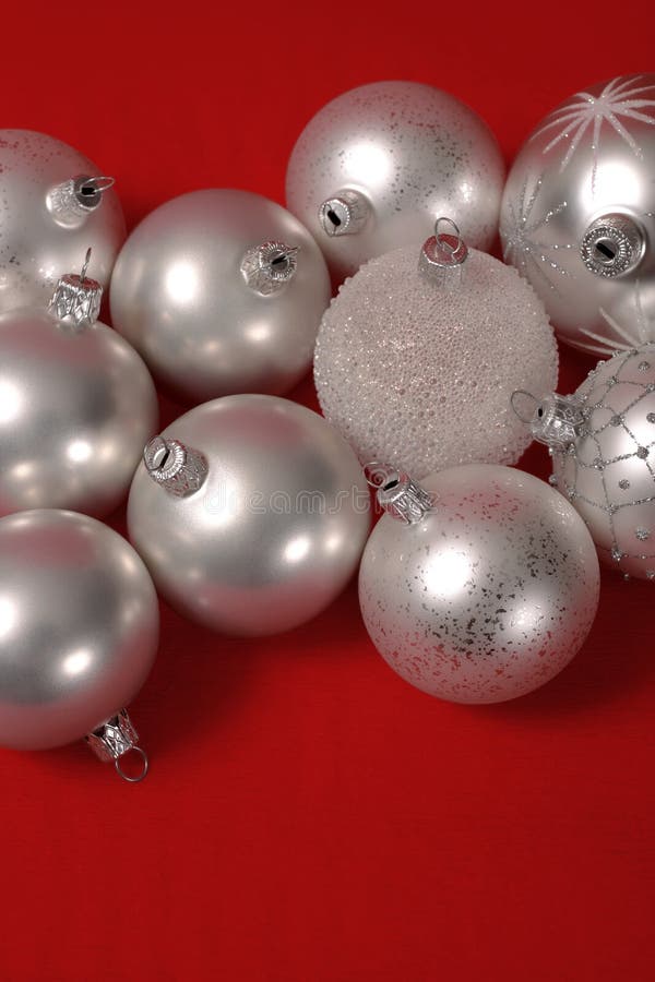 Christmas silver balls stock image. Image of balls, merry 3729231