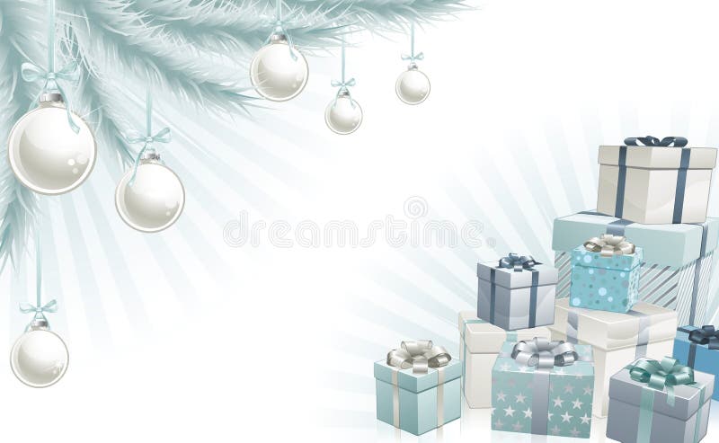 Christmas silver blue corner elements