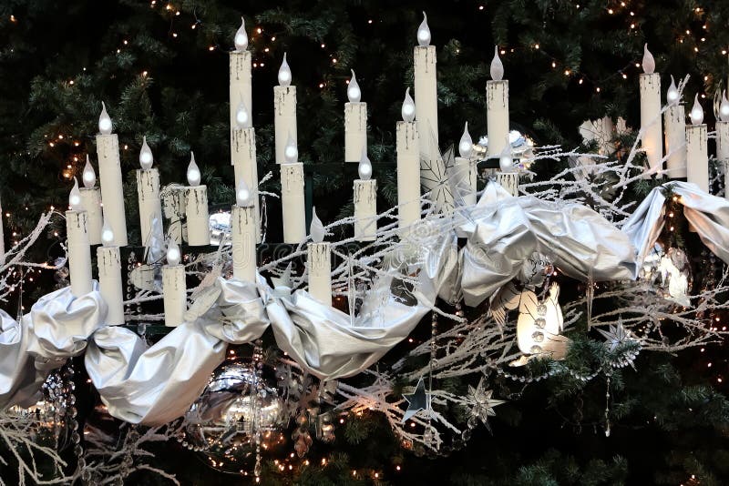 Christmas Silver Decorations Stock Photo  Image of christals, santa