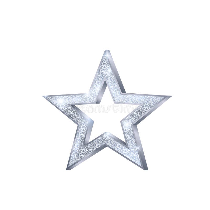 Christmas Silver Star Holiday Decoration Element. Decoration Element ...