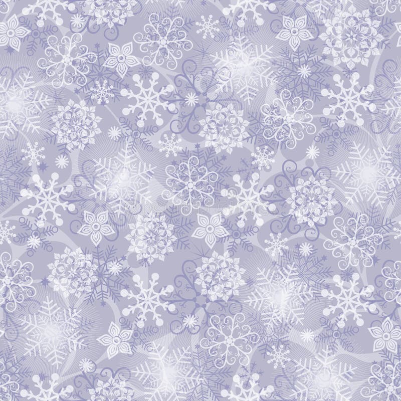 Christmas silvery seamless pattern with snowflakes on the gray background