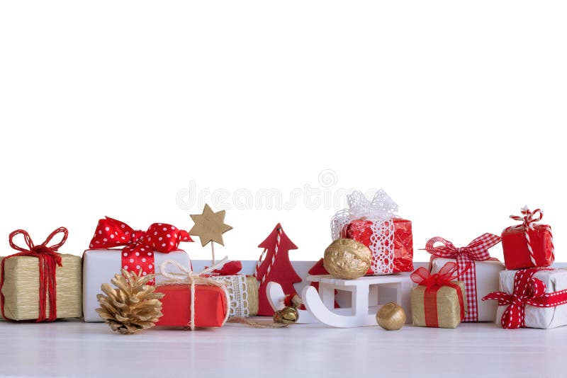 Christmas small gift boxes and Christmas decorations