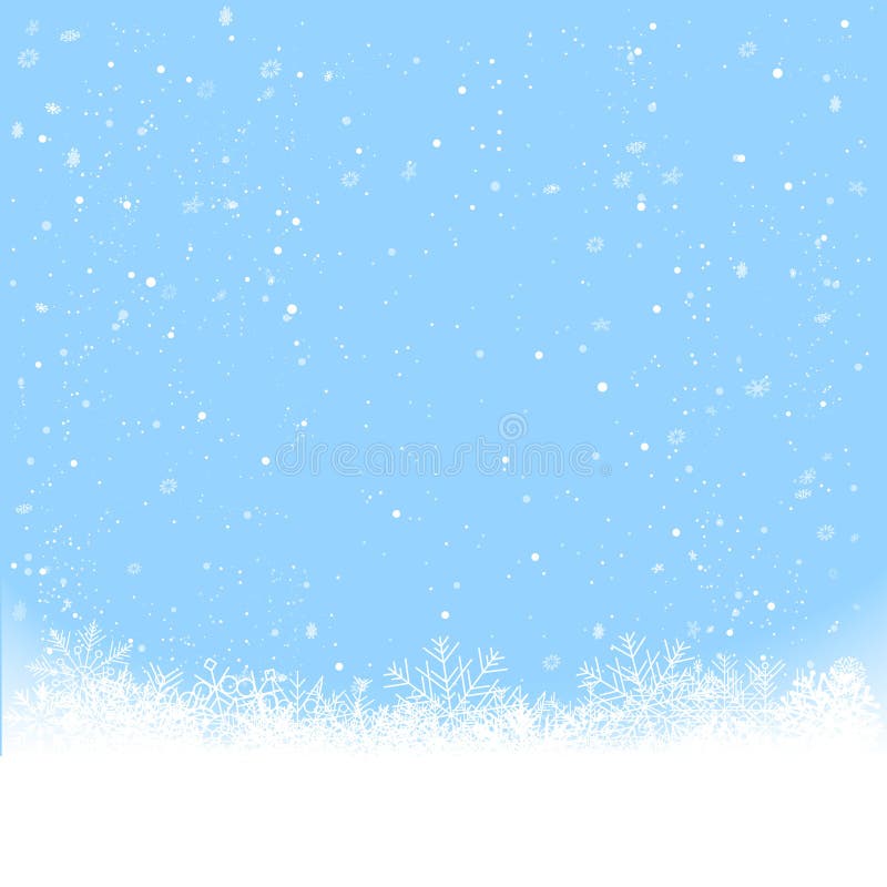 Christmas Snowfall from Blue Sky Background Stock Vector - Illustration ...