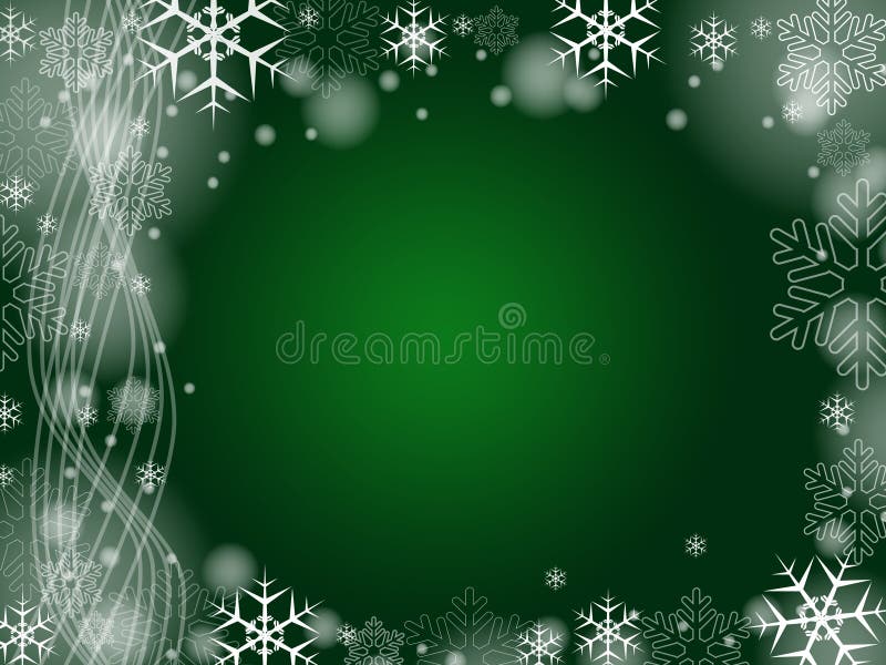 Christmas snowflakes in green