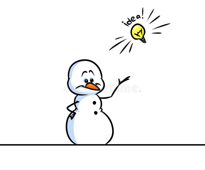 Christmas snowman character bulb creative idea cartoon