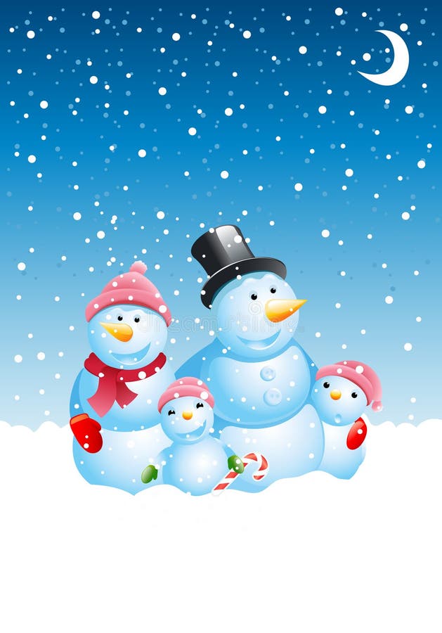 Christmas snowman family