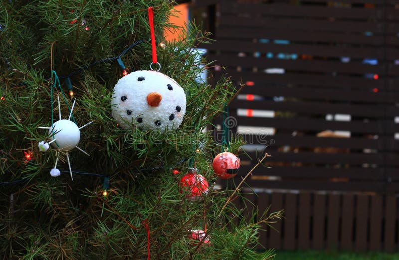 Christmas Snowman Tree Decoration Stock Photo Image of seasonal