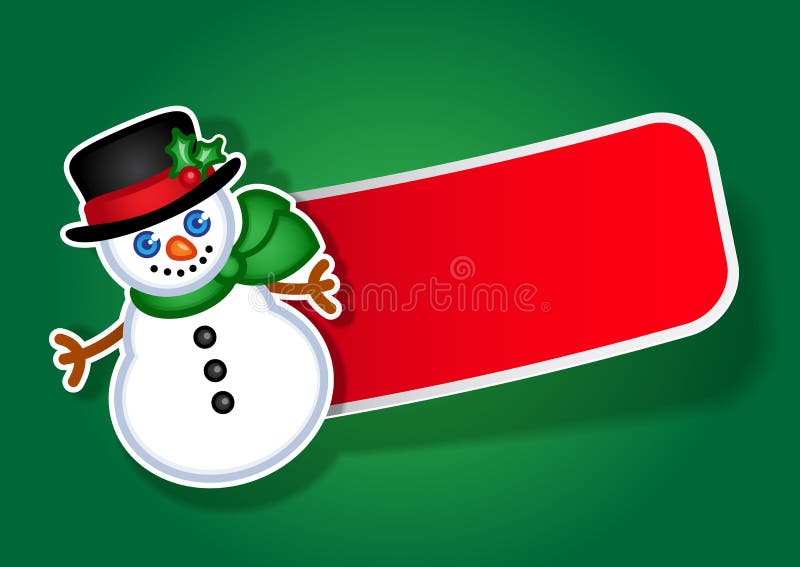 Christmas Snowman vector sticker / label