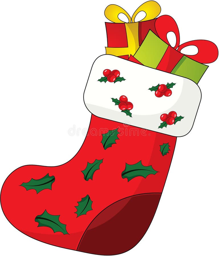 Christmas sock stock illustration. Illustration of sock - 1620358