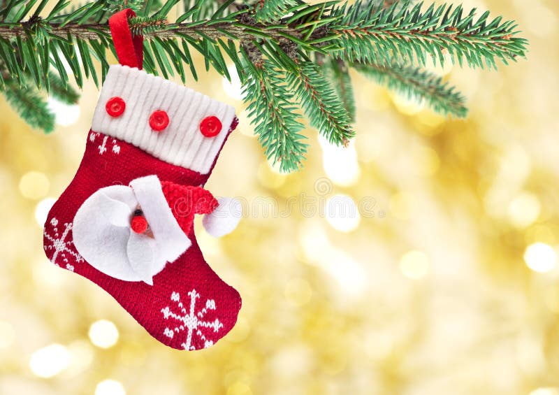 Christmas sock with Santa Claus