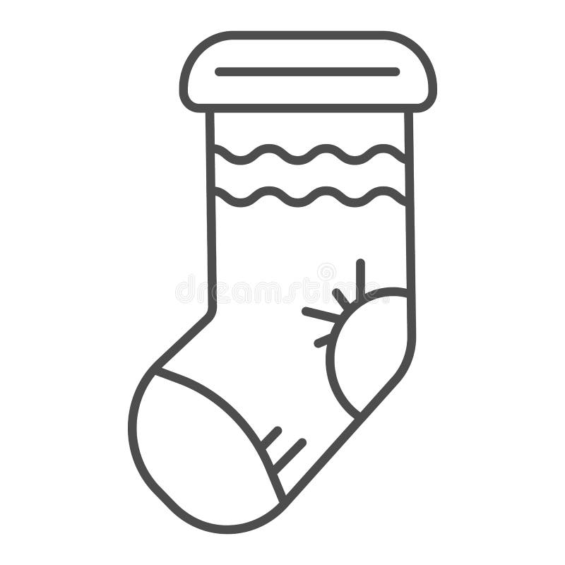 Christmas Sock Thin Line Icon. Stuffer Sock Vector Illustration ...