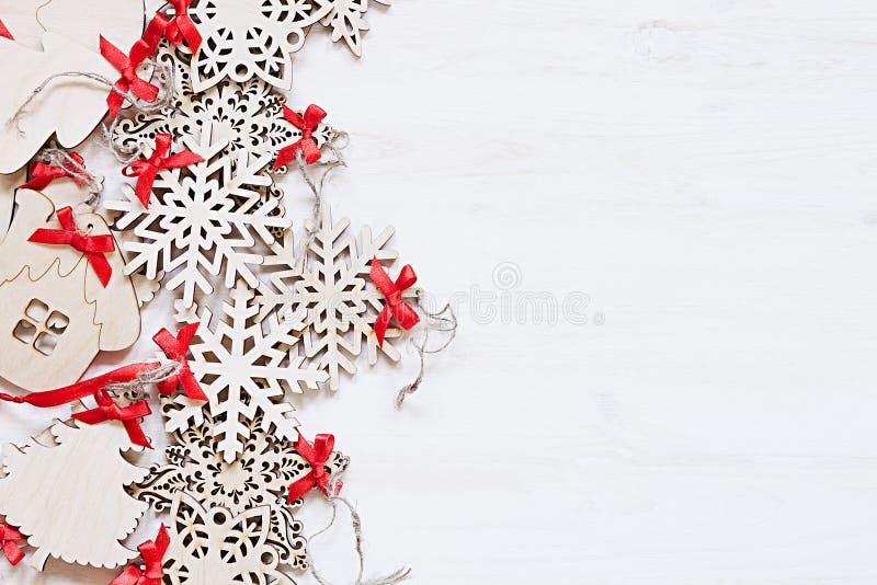 Christmas Soft Beige Wooden Snowflakes On A Wood White Background Stock  Photo - Download Image Now - iStock