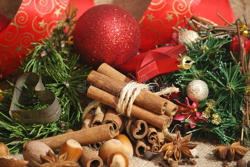 Christmas spices background