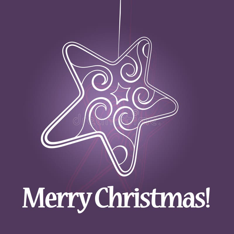 Christmas star on purple background