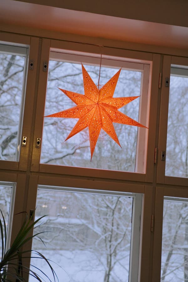 Christmas star in window stock photo. Image of people 26158666
