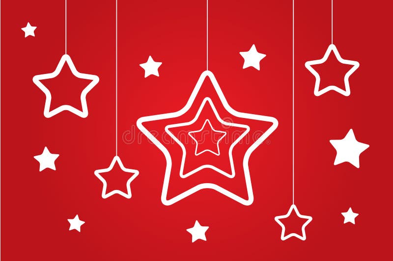 Christmas Stars Set Isolated on Red Stock Vector Illustration of