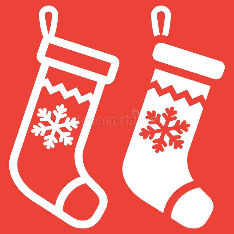 Christmas Stocking line and glyph icon