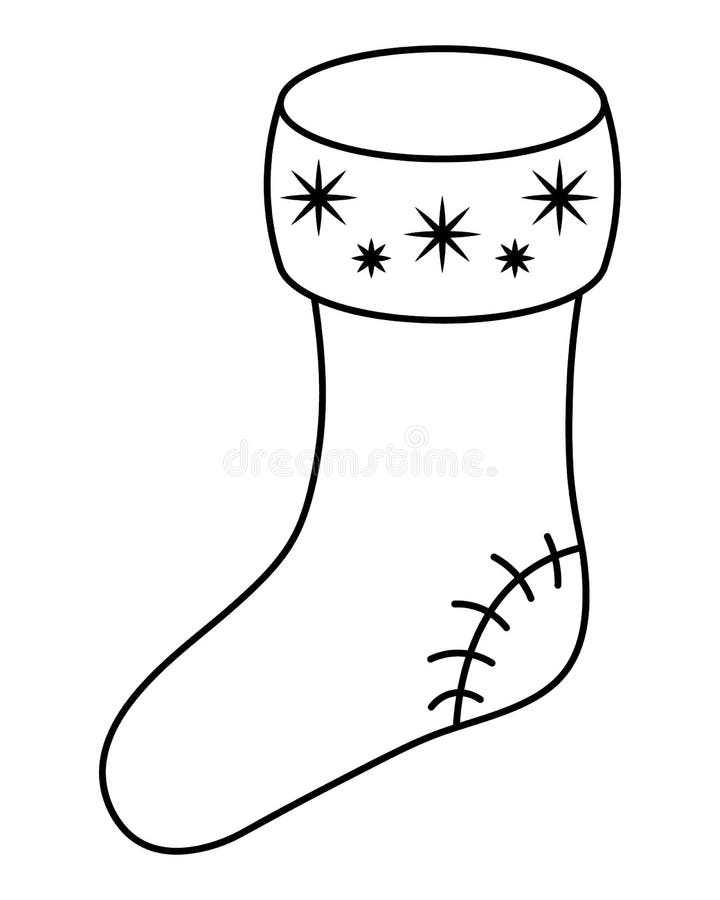 Christmas Stocking. Sketch. Vector Illustration. Doodle Style. Coloring ...