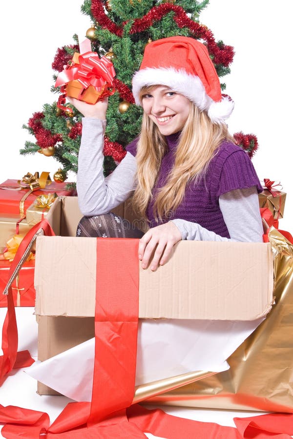 Christmas surprise stock image. Image of beautiful, blonde - 21583433