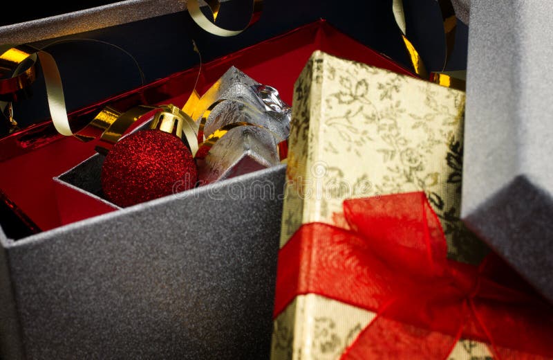 Christmas surprise stock photo. Image of ribbon, gift 47272598