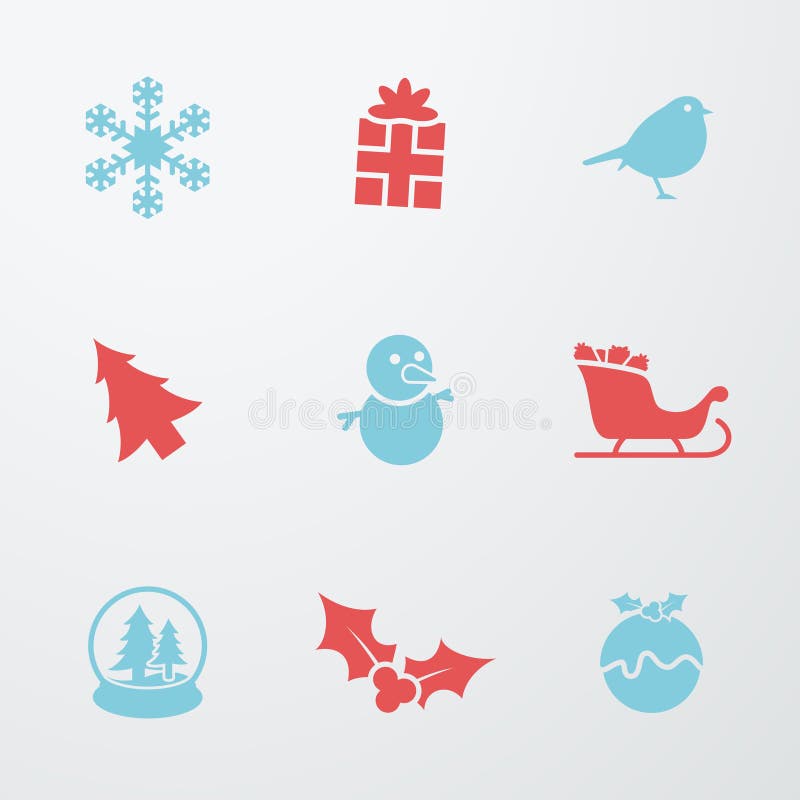 Christmas Symbols 9 Icons Set